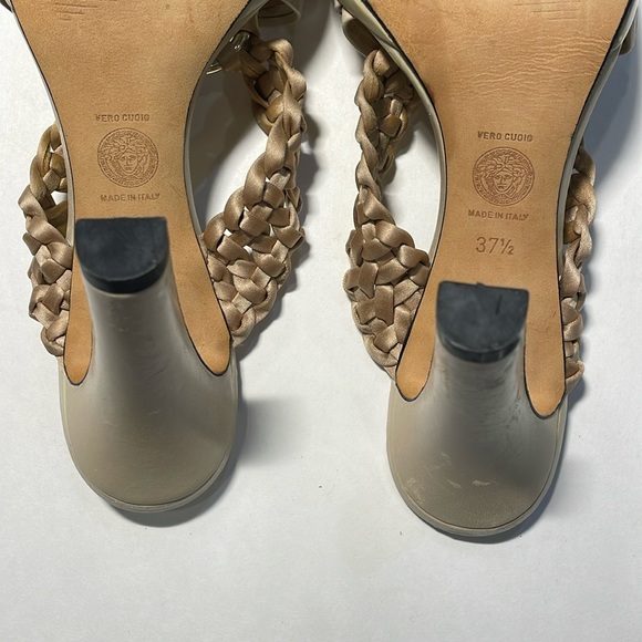 Versace Beige RARE Runway High Heeled Sandals 37.5 - Picture 6 of 8